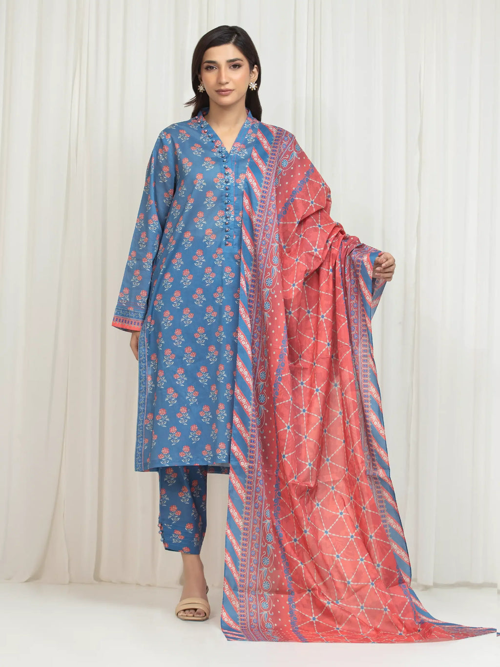 Printed Lawn Suit - EWU6A1-36756-3P