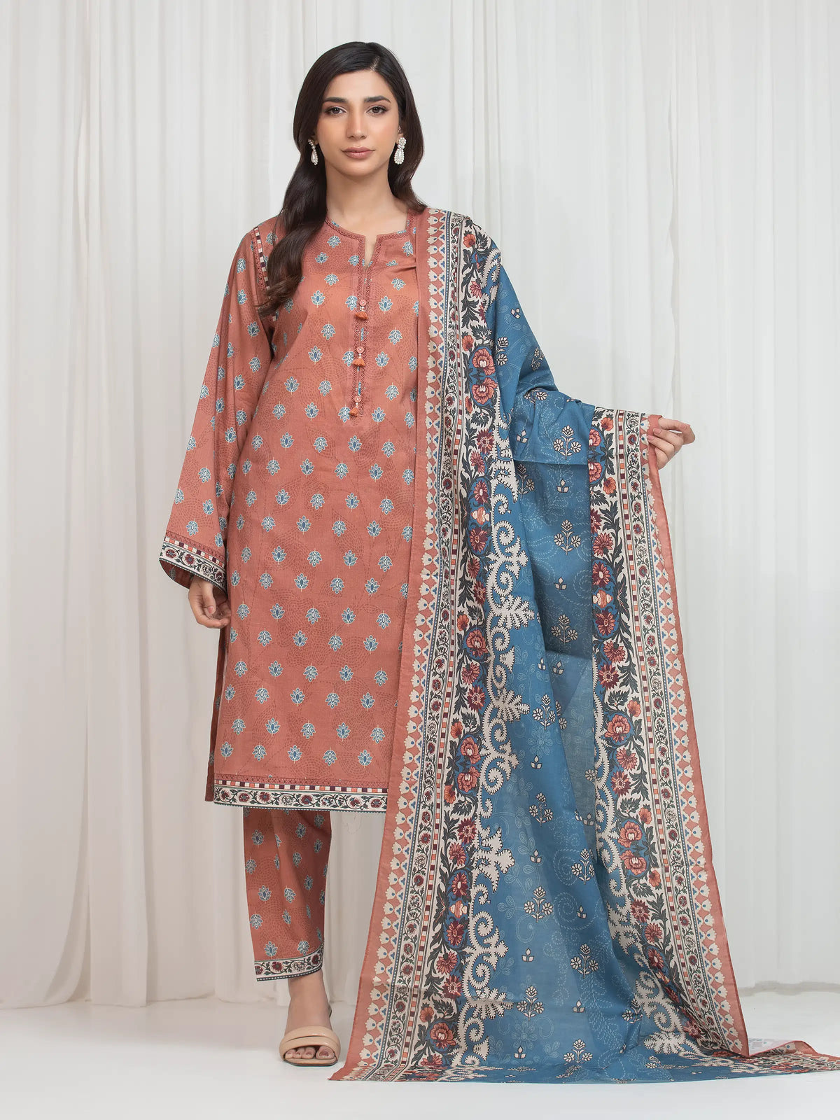 Printed Lawn Suit - EWU6A1-36766-3P
