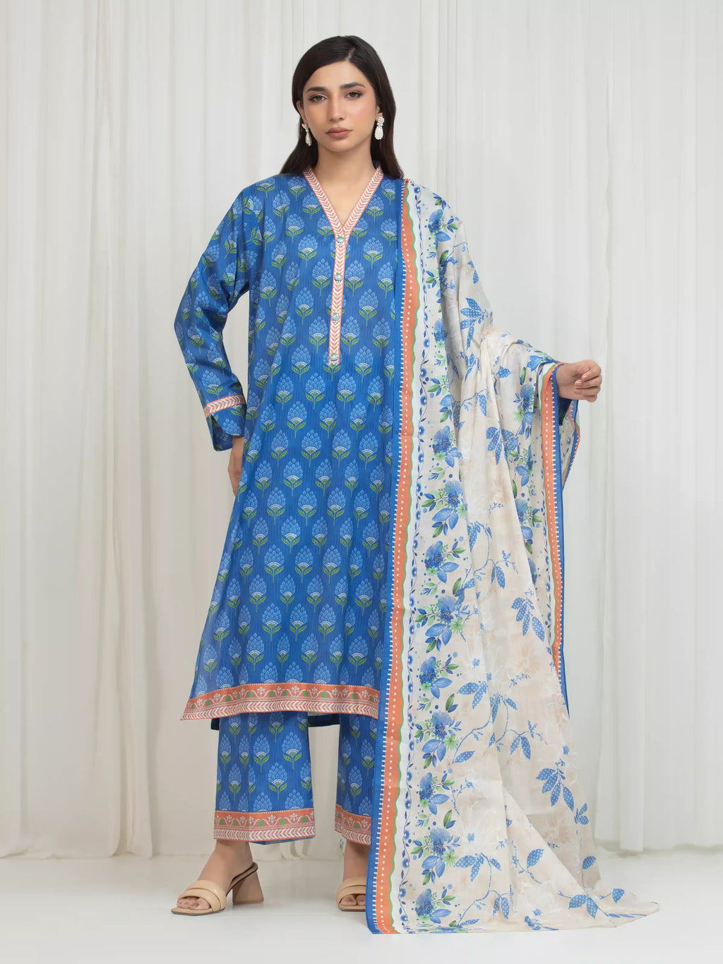 Printed Lawn Suit - EWU6A1-36760-3P