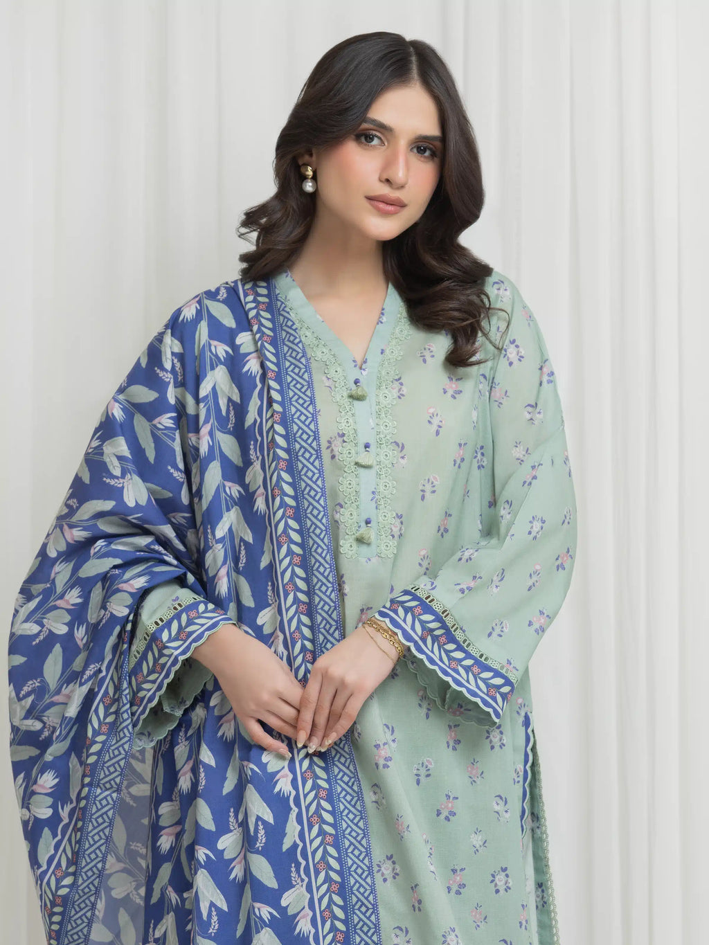 Printed Lawn Suit - EWU6A1-36765-3P