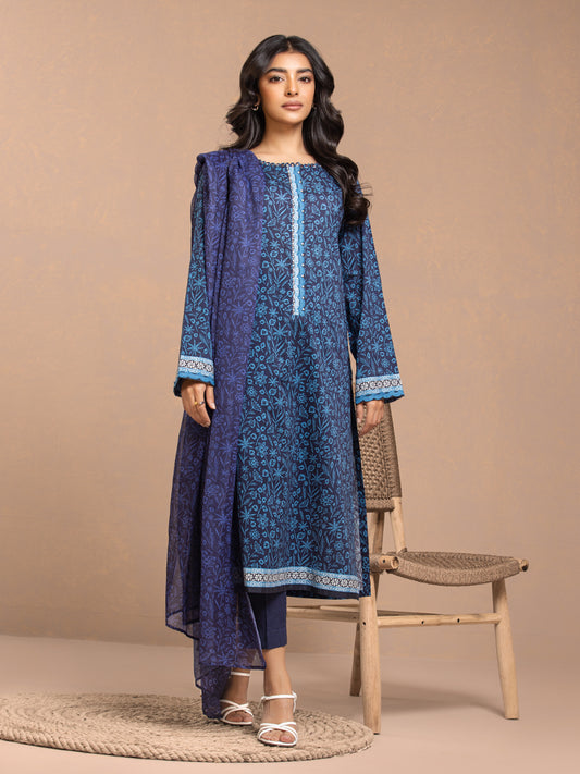 Unstitched 3Pc Printed Cambric Suit - A-WU3PMC23-24015