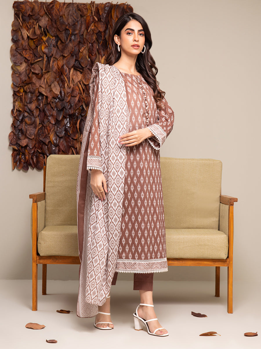 Unstitched 3Pc Printed Cambric Suit - A-WU3PMC23-24007
