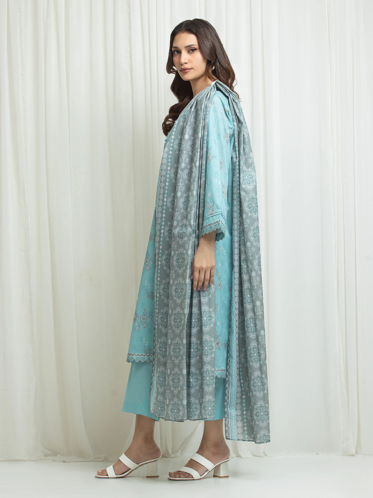 Printed Lawn Suit - EWU6A1-36676-3P