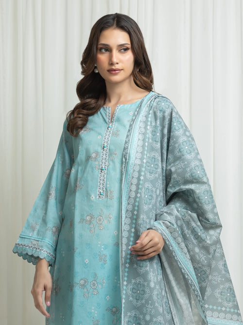 Printed Lawn Suit - EWU6A1-36676-3P