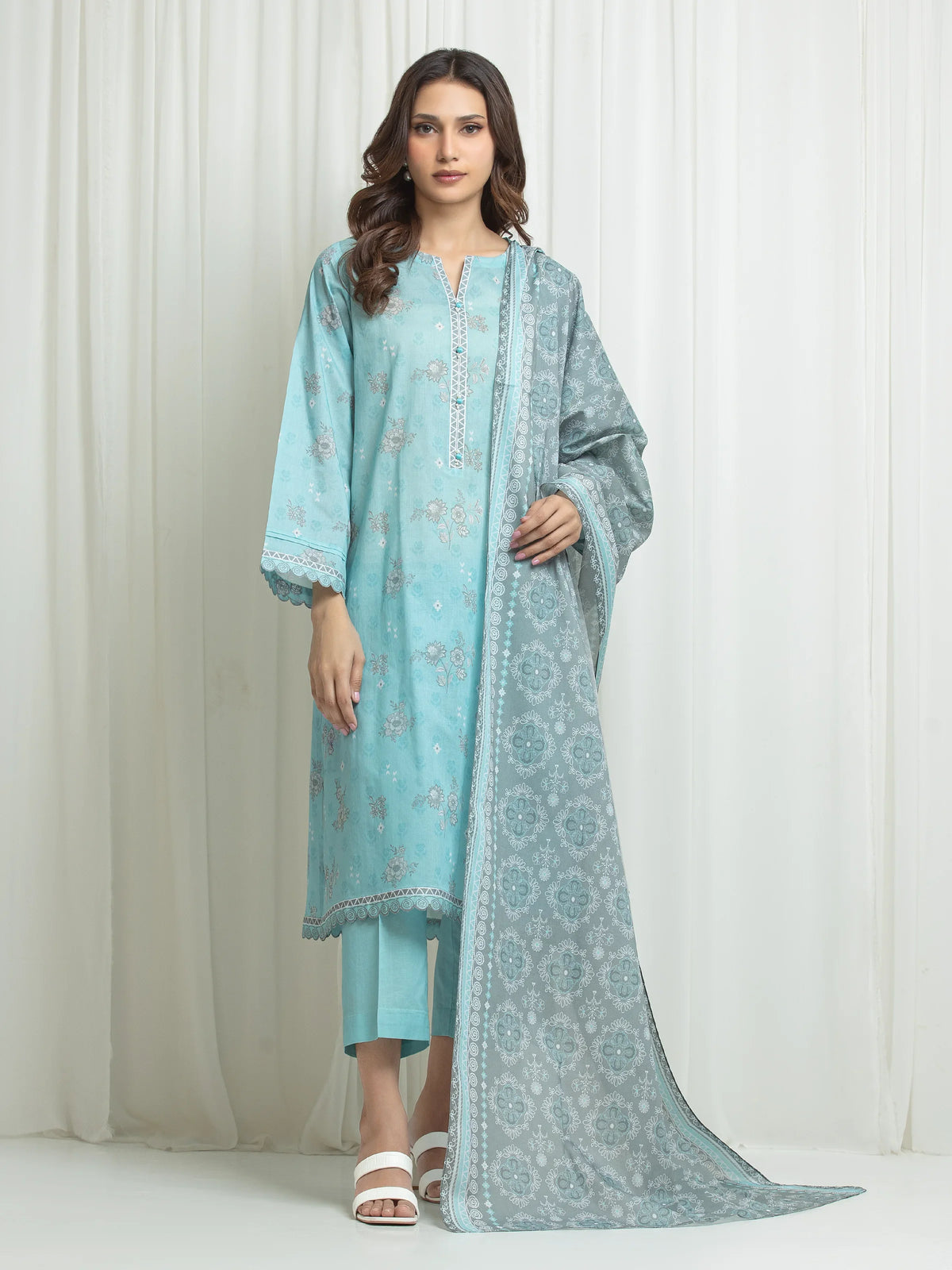 Printed Lawn Suit - EWU6A1-36676-3P