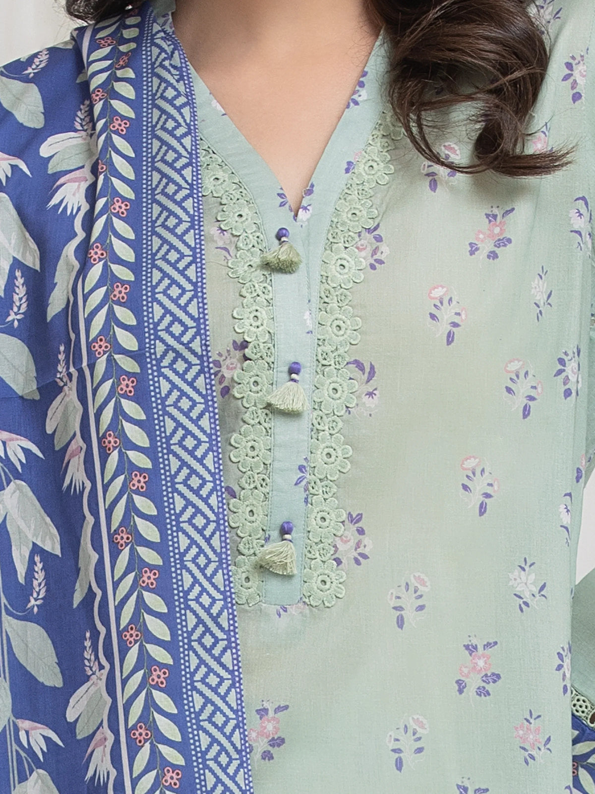 Printed Lawn Suit - EWU6A1-36765-3P