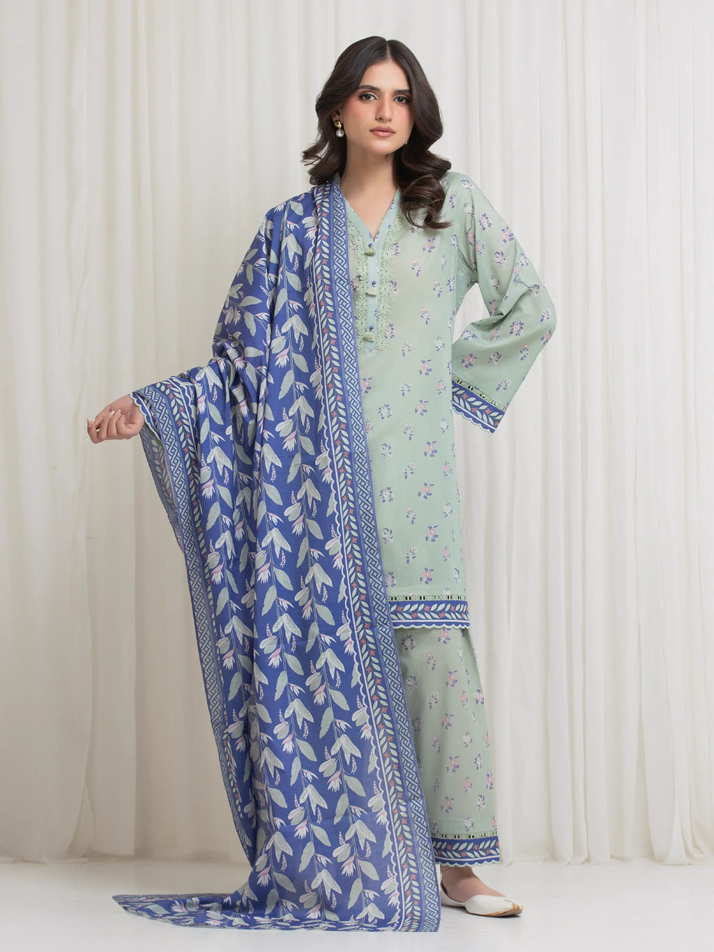 Printed Lawn Suit - EWU6A1-36765-3P