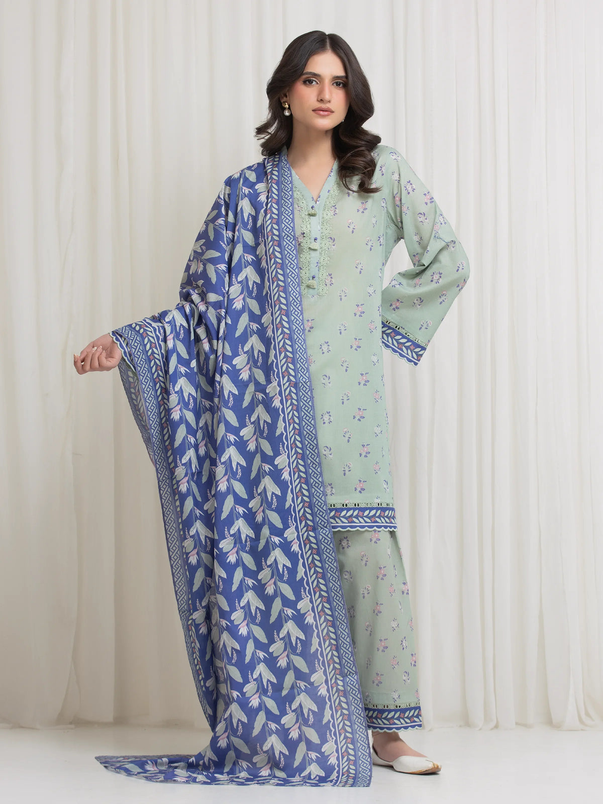 Printed Lawn Suit - EWU6A1-36765-3P