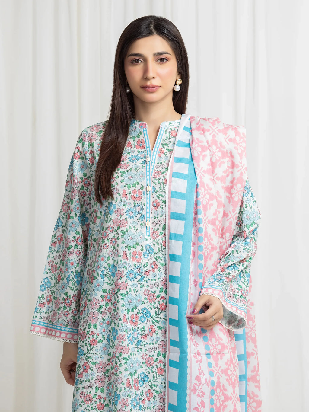 Printed Lawn Suit - EWU6A1-36771-3P