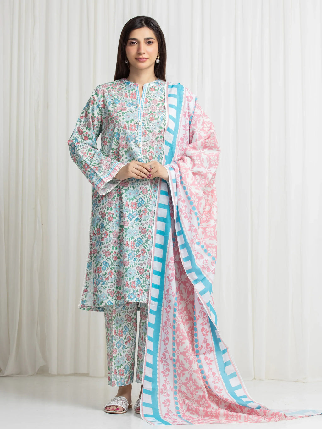 Printed Lawn Suit - EWU6A1-36771-3P