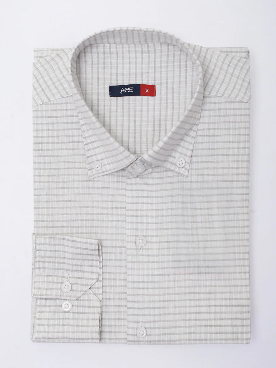 Men's White Full Sleeve Casual Shirt - ACE 70102 (S21)