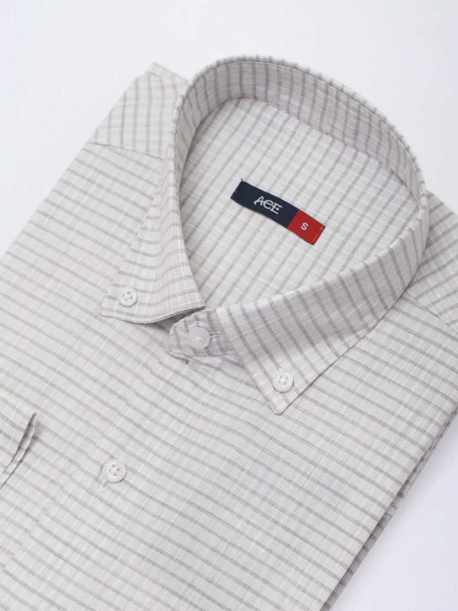 Men's White Full Sleeve Casual Shirt - ACE 70102 (S21)