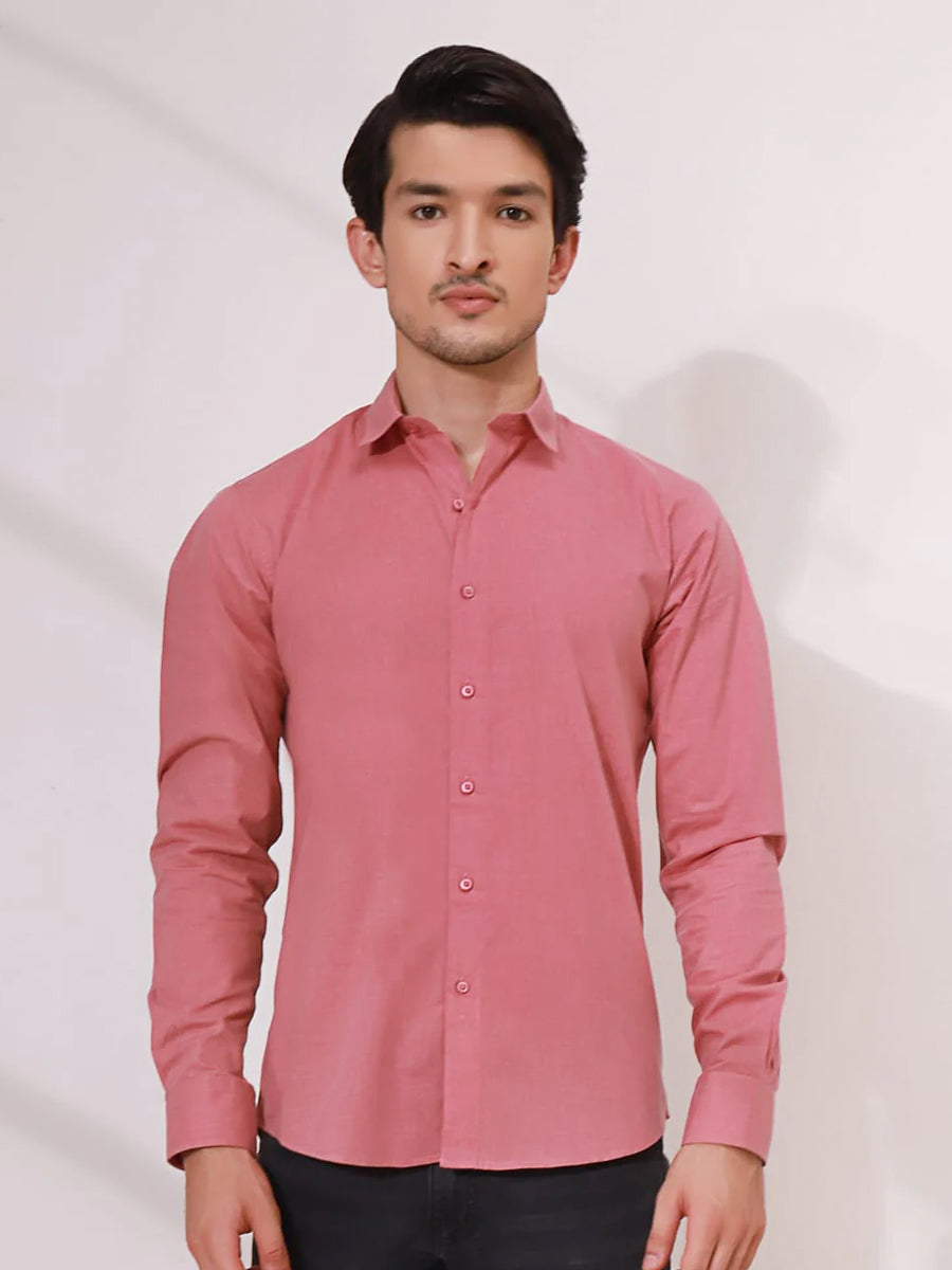 Men's Pink Full Sleeve Casual Shirt - ACE 70129 (S21)