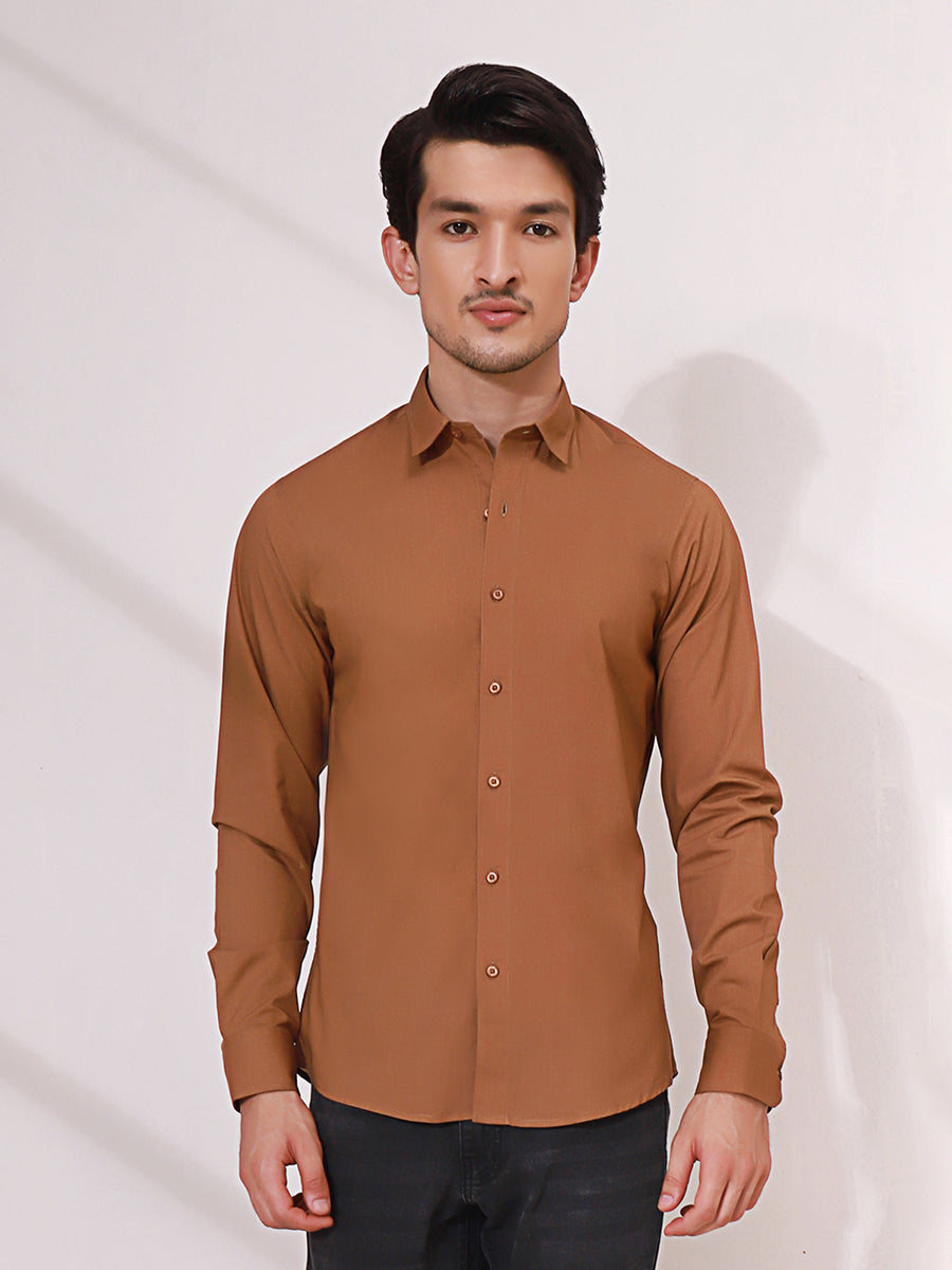 Men's Brown Full Sleeve Casual Shirt - ACE 70124 (S21)