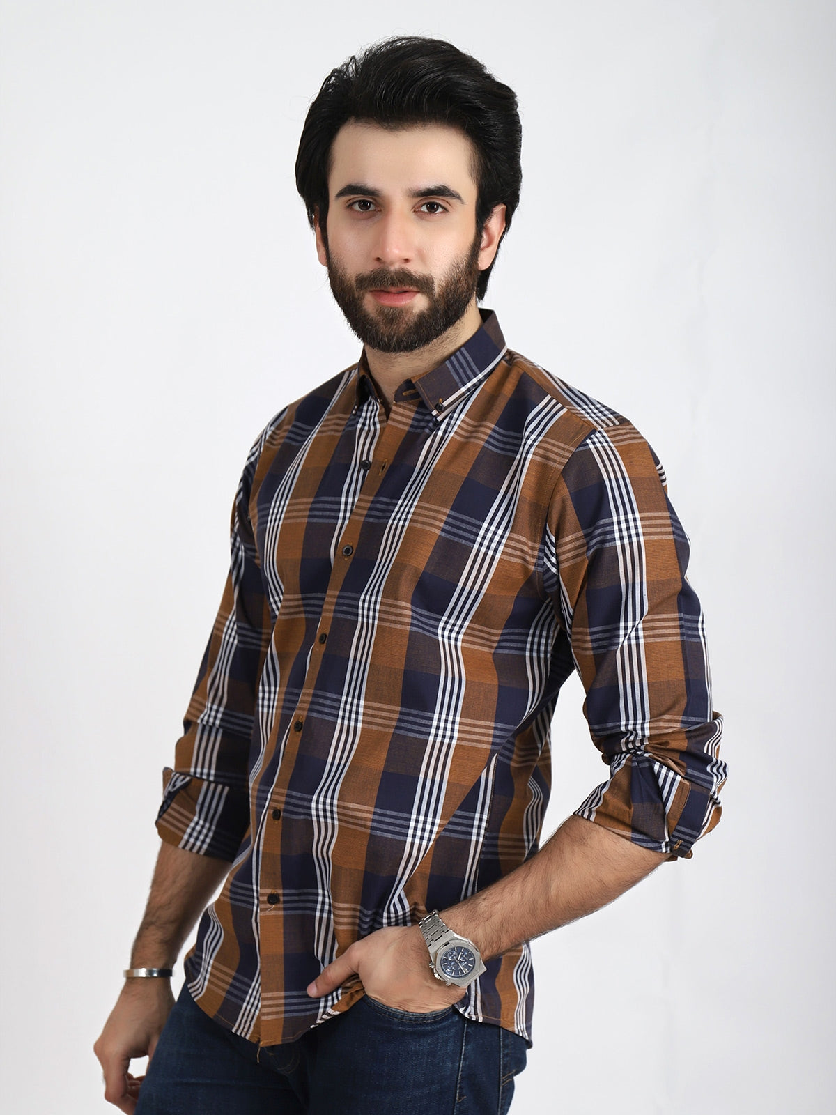 Men's Brown Full Sleeve Casual Shirt - ACE 70008 (W19)
