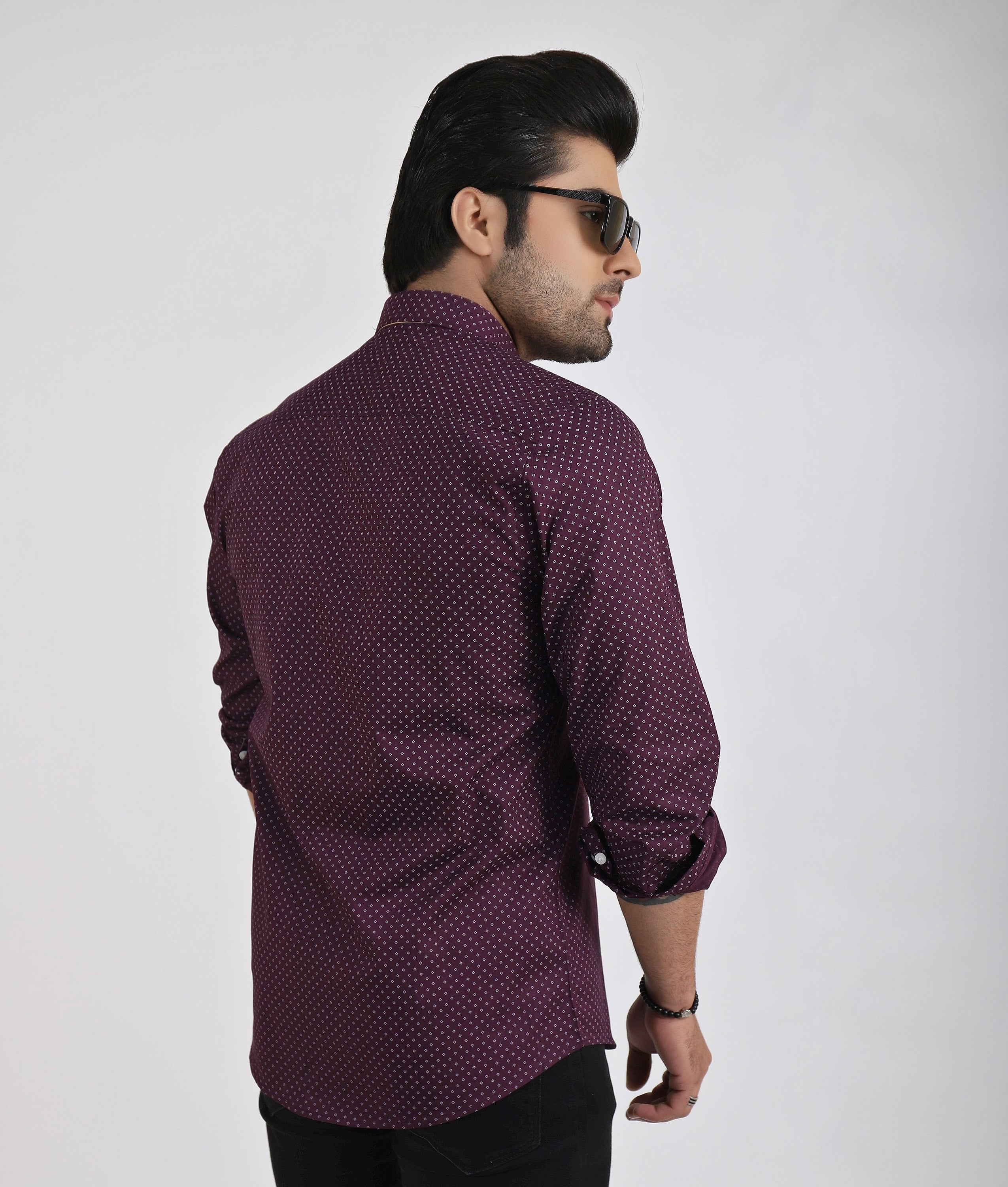 Men's Purple Full Sleeve Casual Shirt - ACE 70036 (W19)