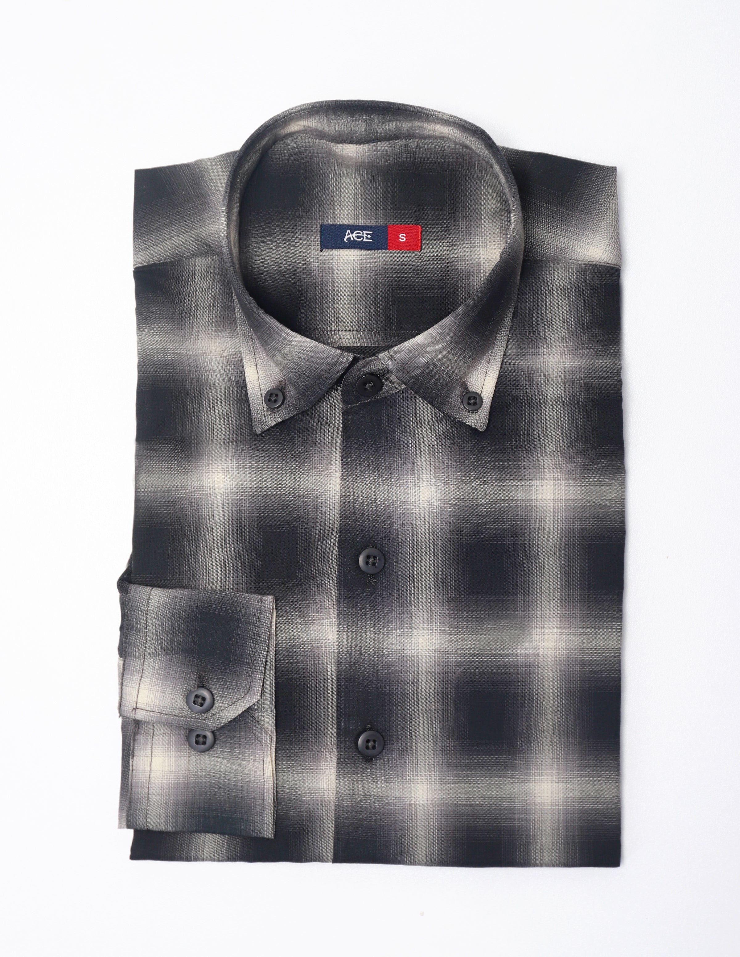 Men's Black Full Sleeve Casual Shirt - ACE 70072 (S20)