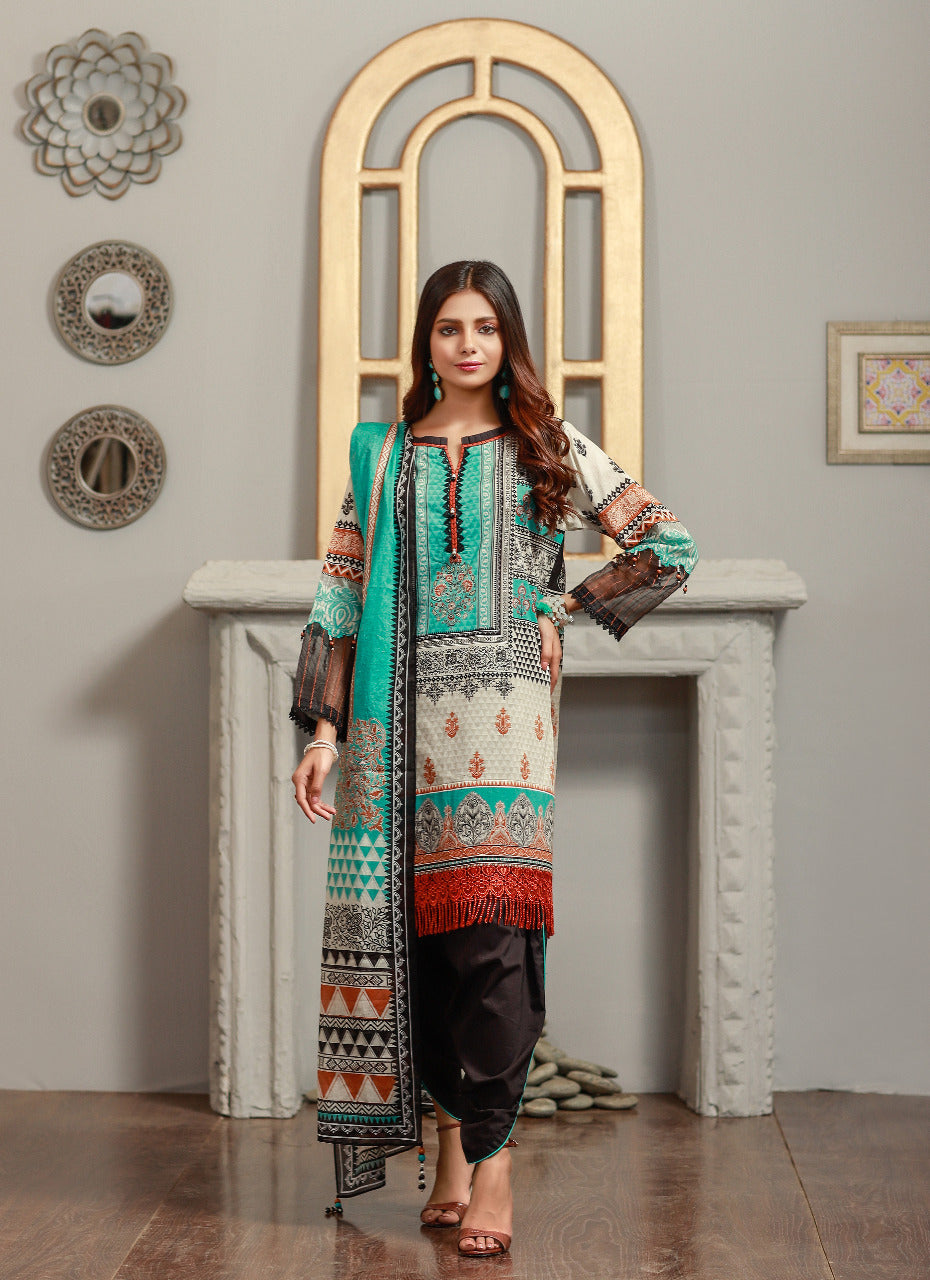 ACE 11082 (S21) Unstitched Printed Lawn 3 Piece