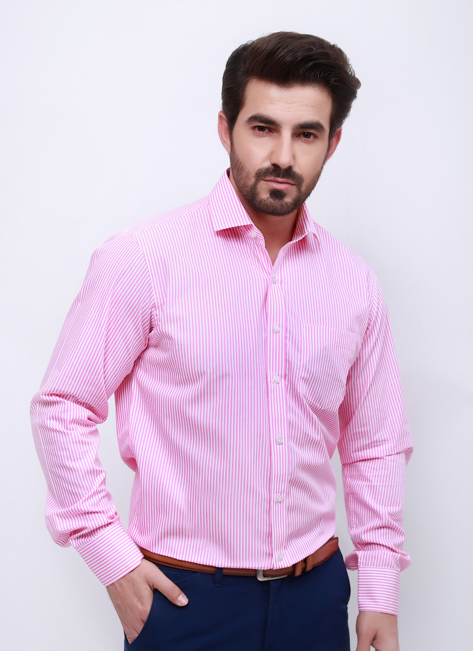 Men's Pink Full Sleeve Formal Shirt - ACE 15044 (S21)