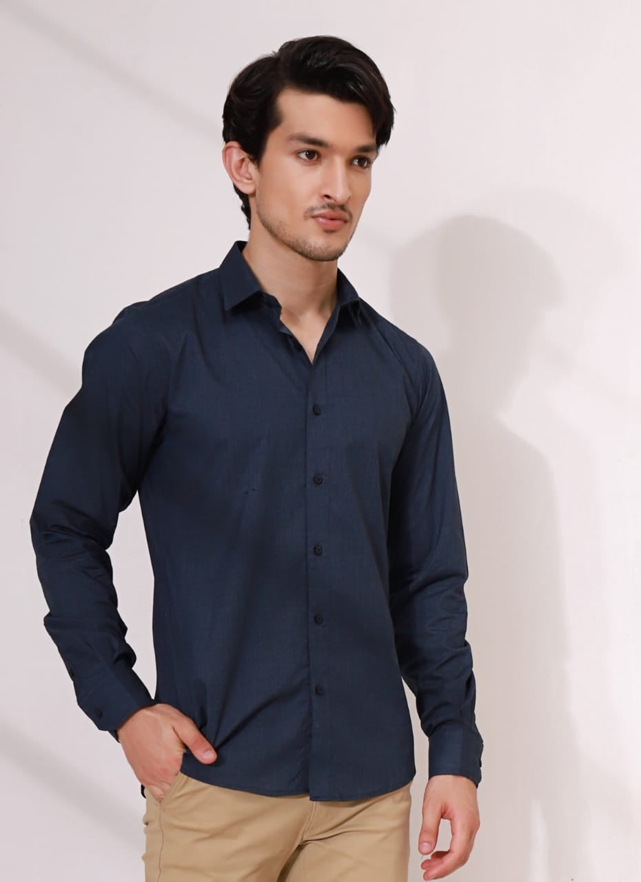 Men's Blue Full Sleeve Casual Shirt - ACE 70126 (S21)