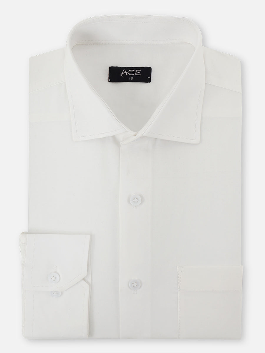 Men's White Full Sleeve Formal Shirt - AMTFSS22-008