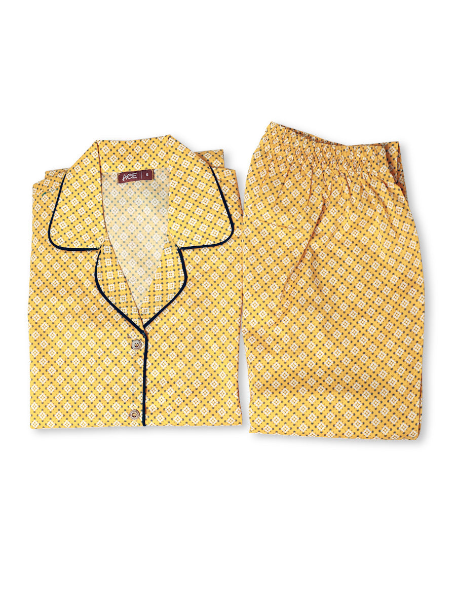 Women's Yellow Night Suit - A-WNSS22-004