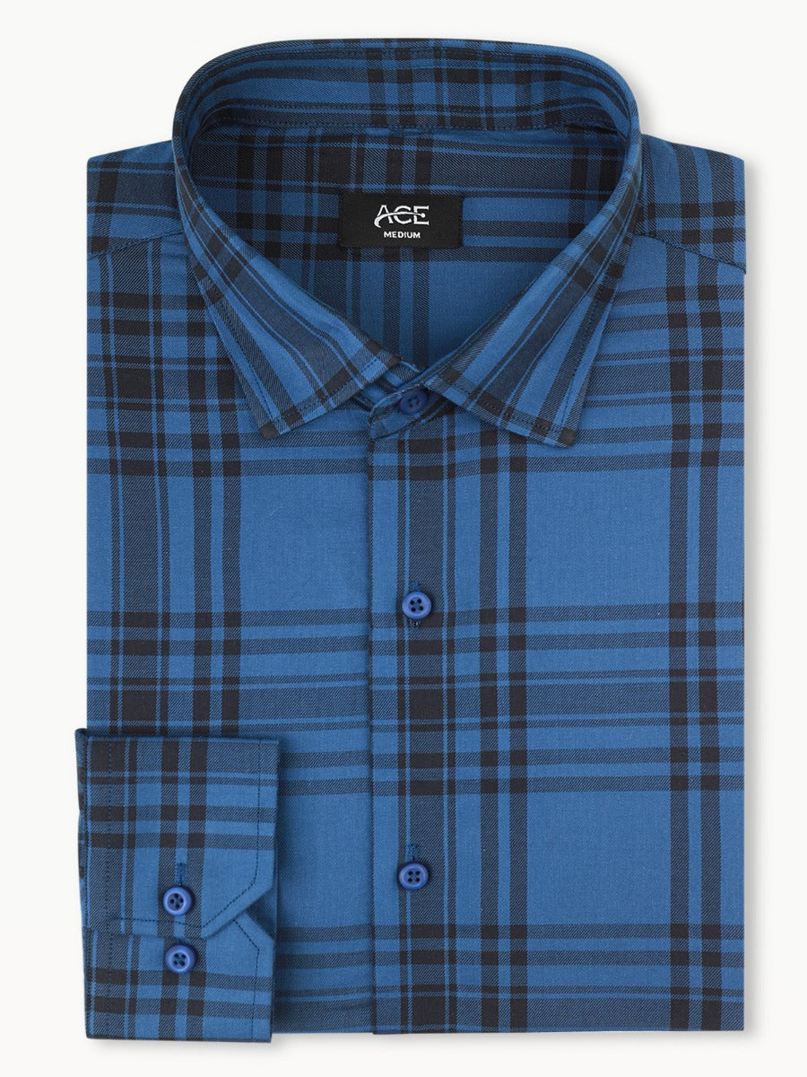 Men's Blue Full Sleeve Casual Shirt - AMTCSS22-080
