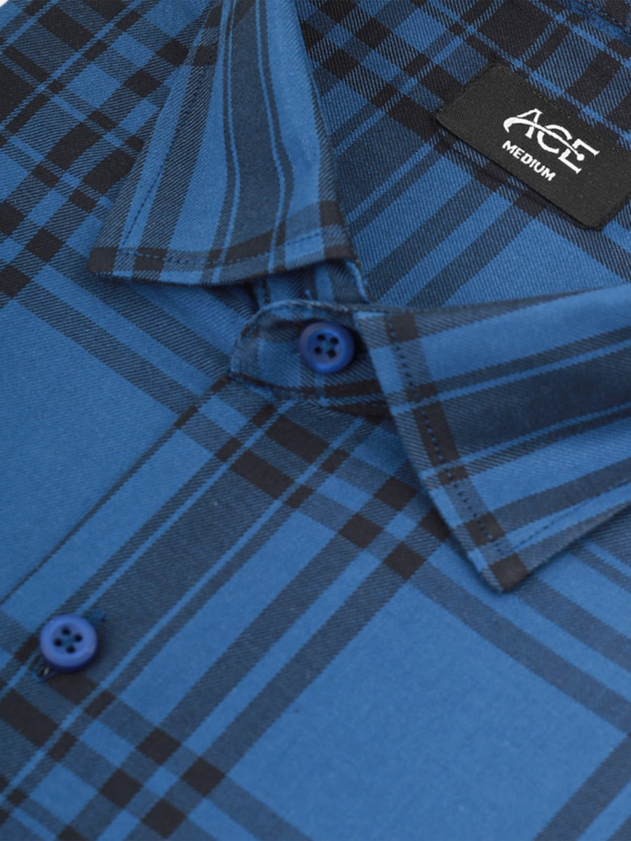 Men's Blue Full Sleeve Casual Shirt - AMTCSS22-080