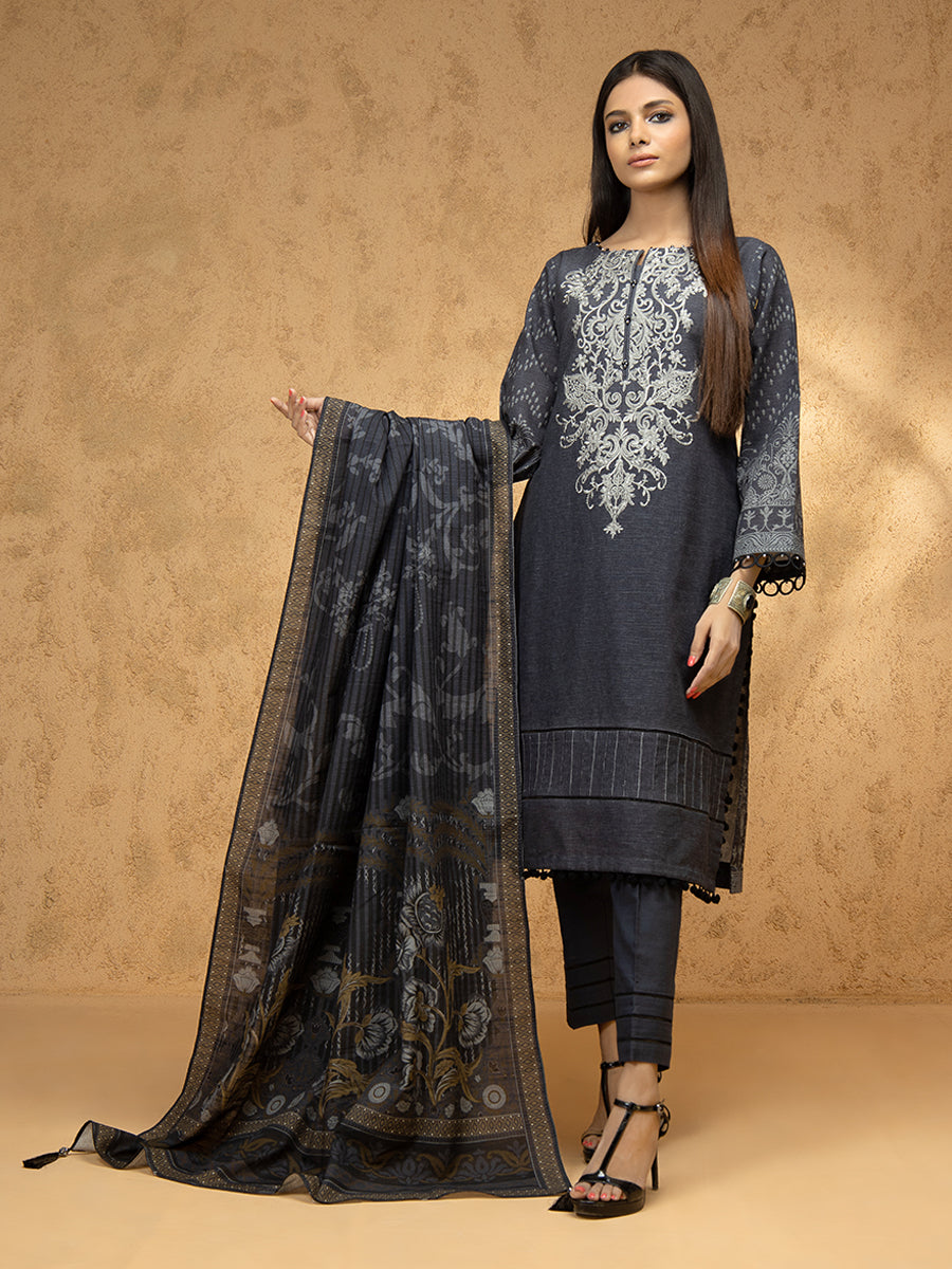 ACE 12155 (W21) Unstitched Embroidered Khaddar 3 Piece