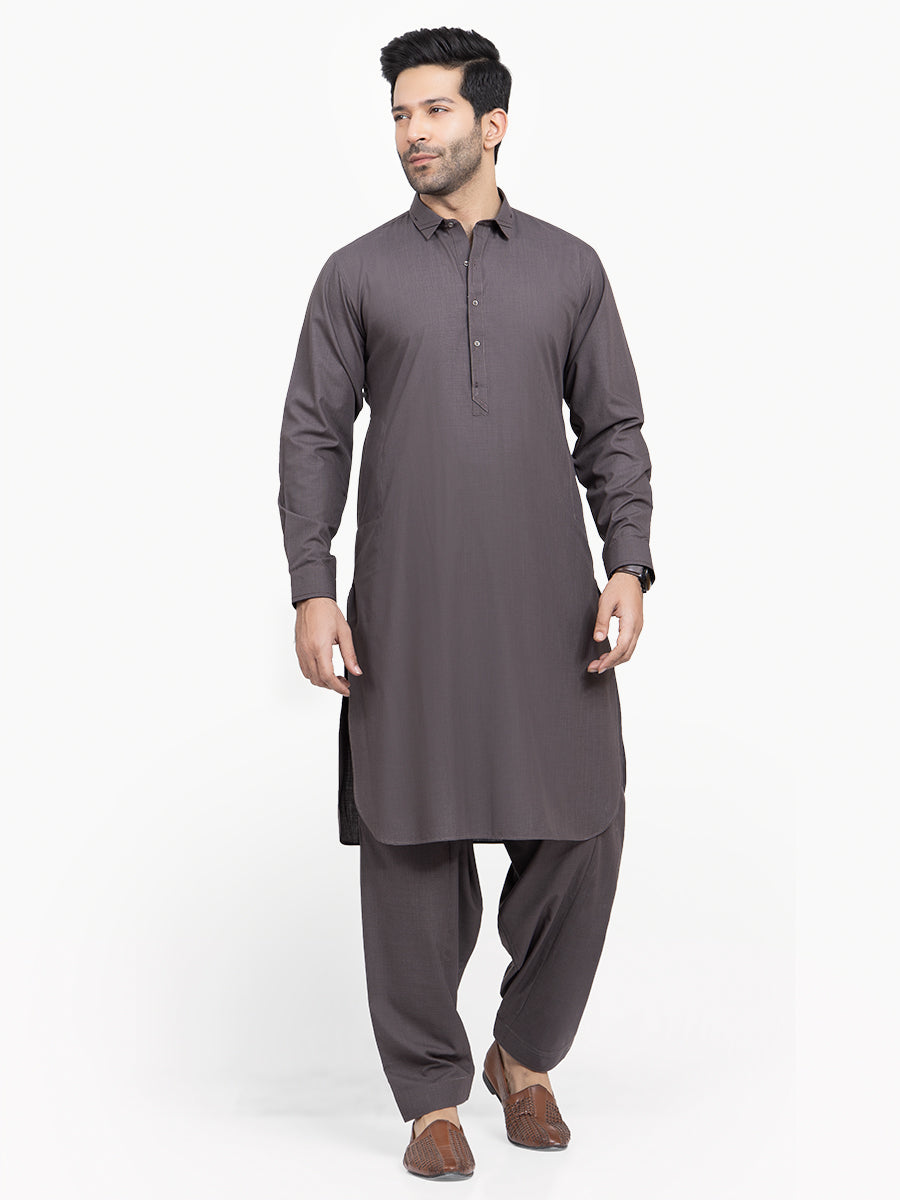 Men's Grey Shalwar Kameez - AMTKSS22-071