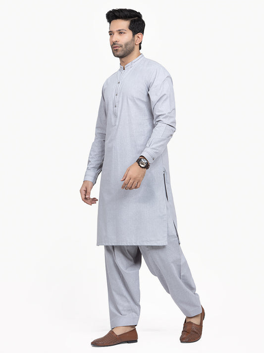 Men's Grey Shalwar Kameez - AMTKSS22-072