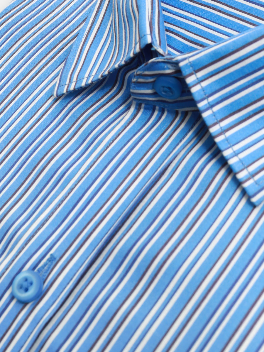 Men's Blue Full Sleeve Casual Shirt - AMTCSS22-058