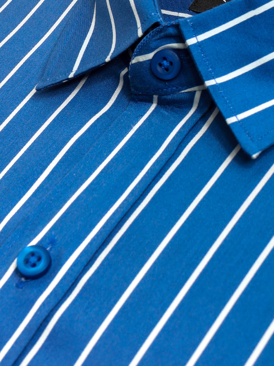 Men's Navy Blue Full Sleeve Casual Shirt - AMTCSS22-059