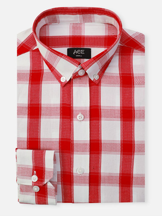 Men's Red Full Sleeve Casual Shirt - AMTCSW21-041