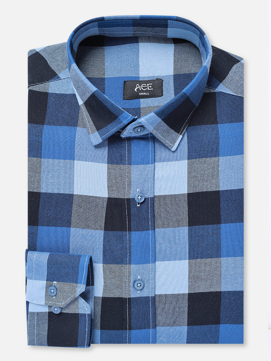 Men's Blue Full Sleeve Casual Shirt - AMTCSW21-036