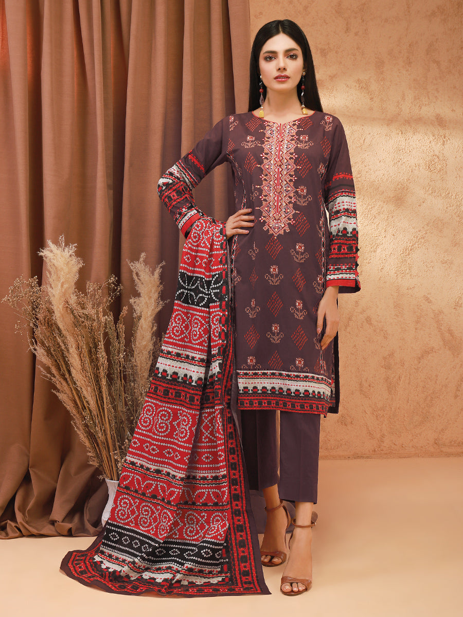 ACE 12136 (W21) Unstitched Embroidered Khaddar 3 Piece