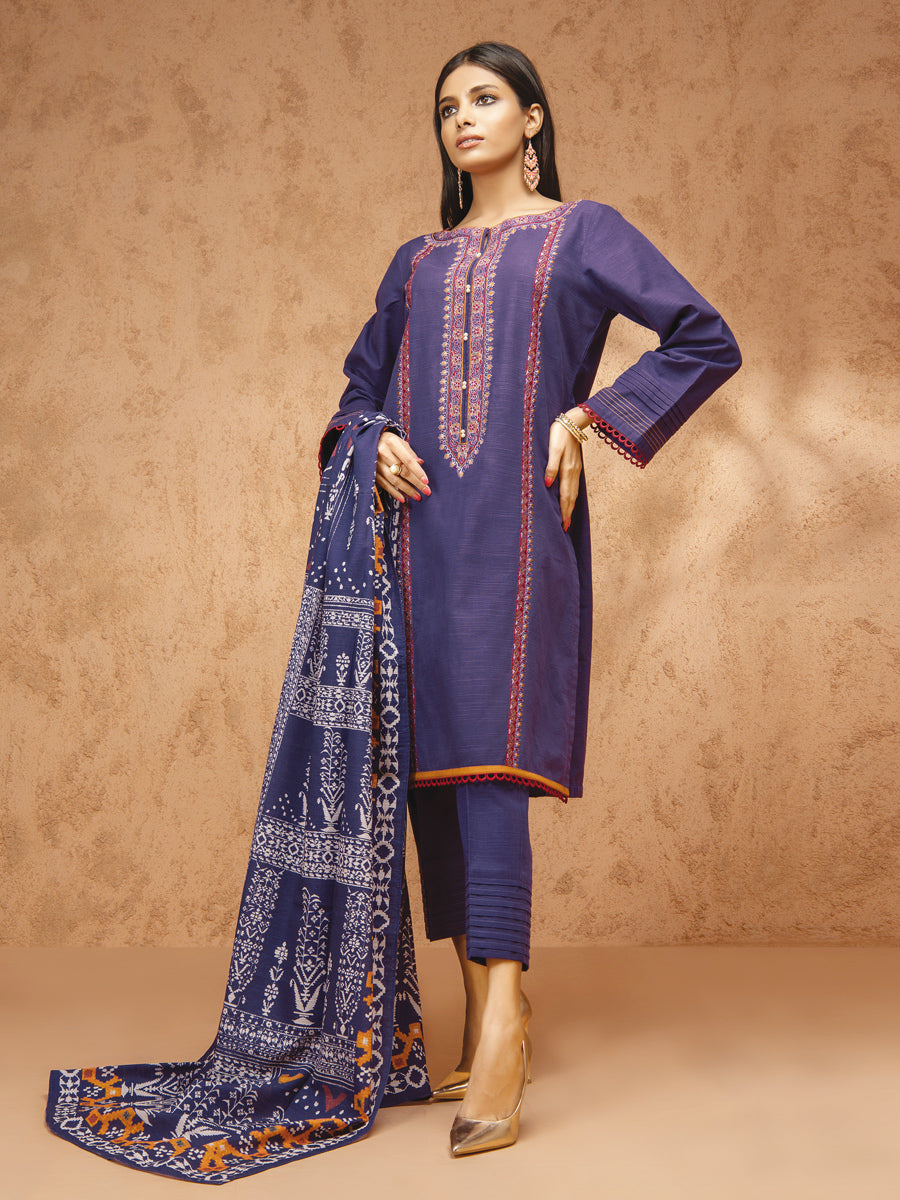ACE 12153 (W21) Unstitched Embroidered Khaddar 3 Piece