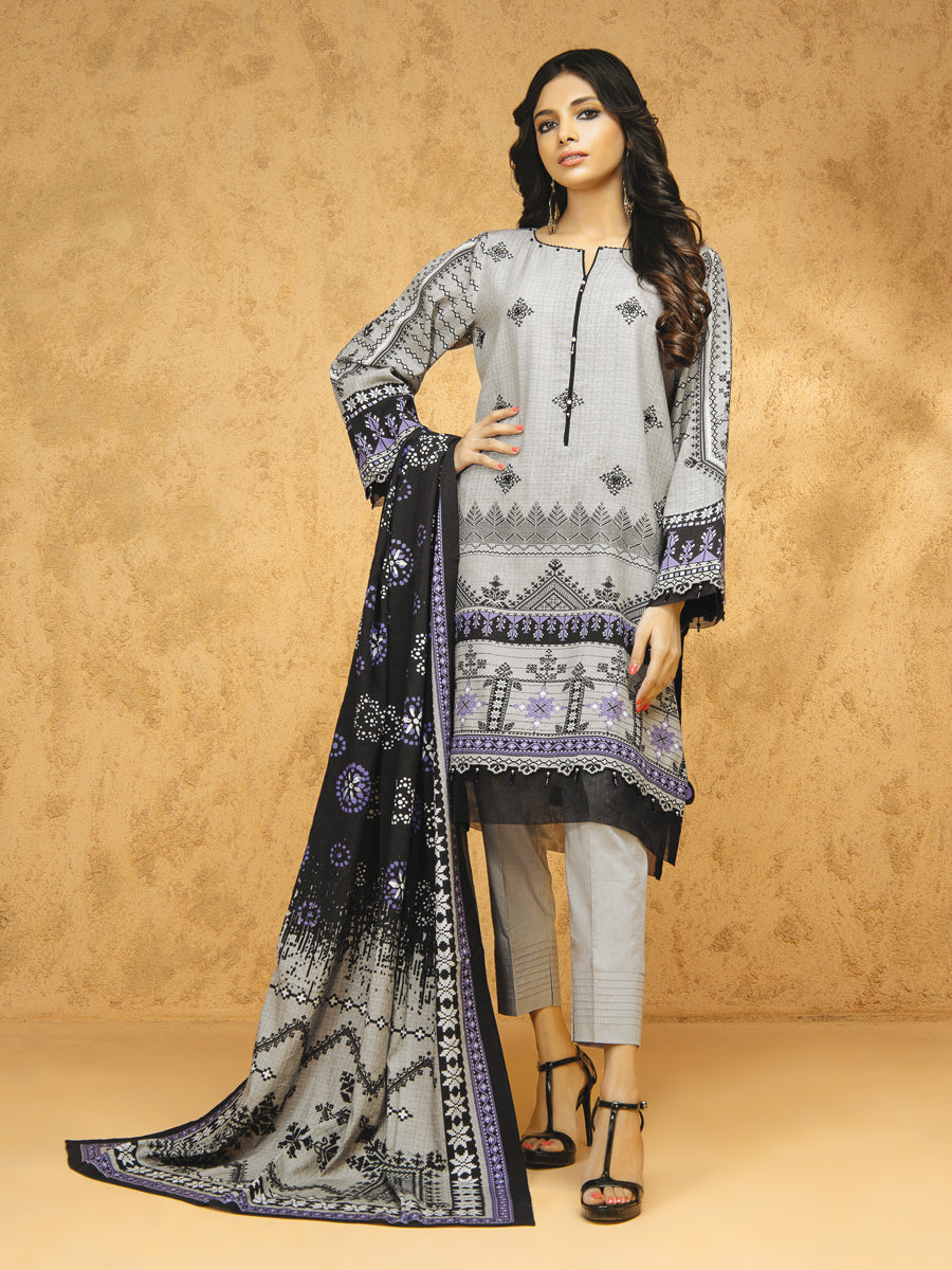 ACE 12225 (W21) Unstitched Embroidered Viscose 3 Piece