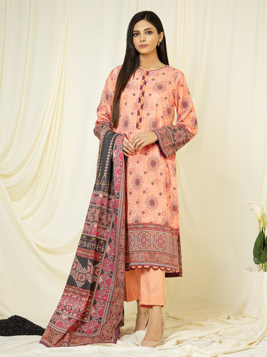 A-WU3PS22-025 Unstitched Printed Lawn 3 Piece