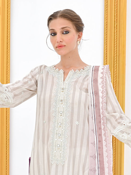 Unstitched 1Pc Embroidered Lawn Shirt - A-WU1P23-22767A