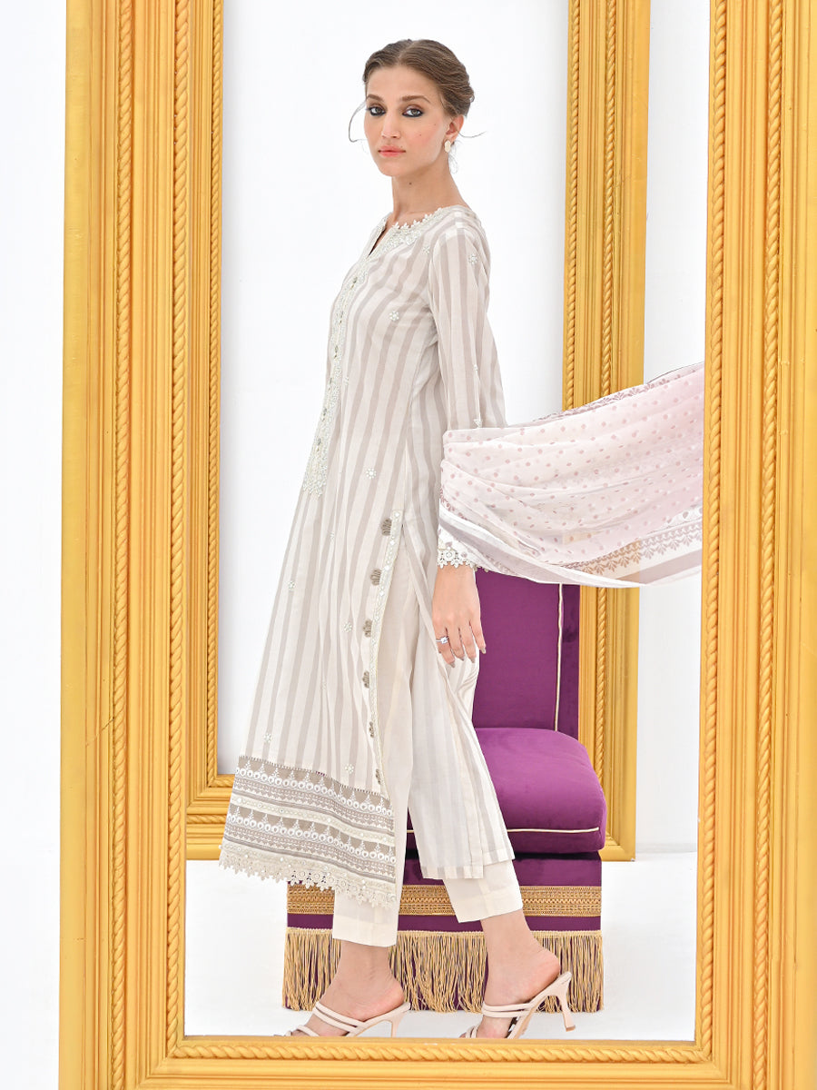 Unstitched 1Pc Embroidered Lawn Shirt - A-WU1P23-22767A
