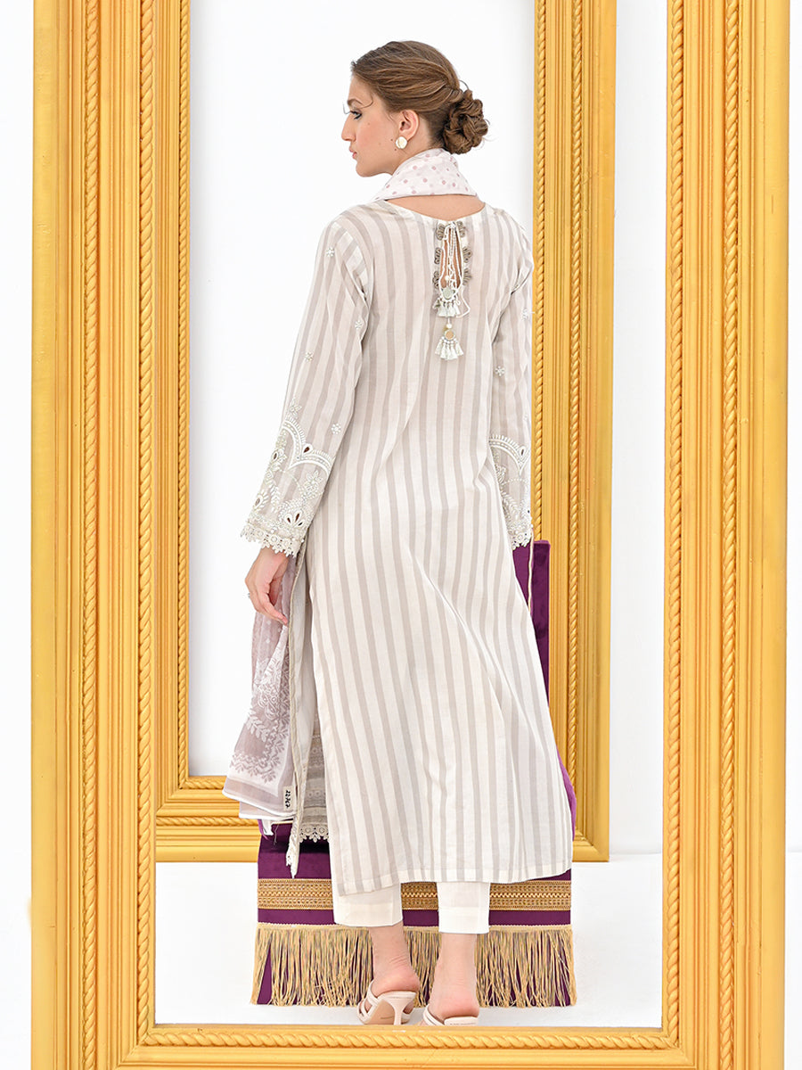 Unstitched 1Pc Embroidered Lawn Shirt - A-WU1P23-22767A
