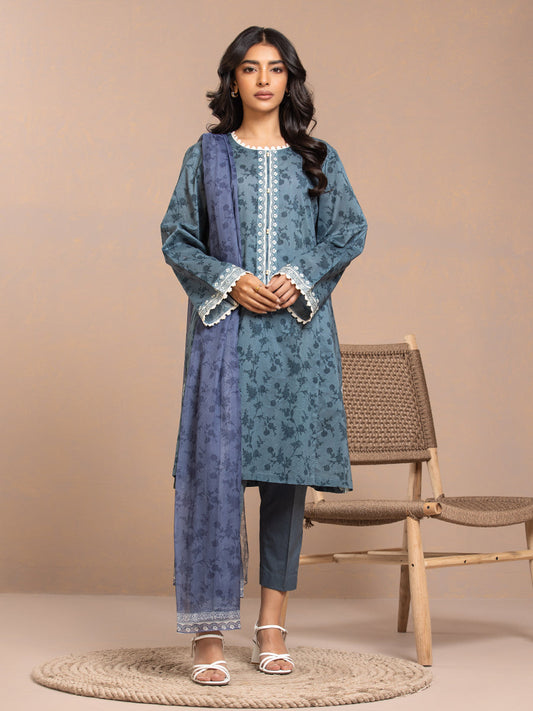 Unstitched 3Pc Printed Cambric Suit - A-WU3PMC23-24016