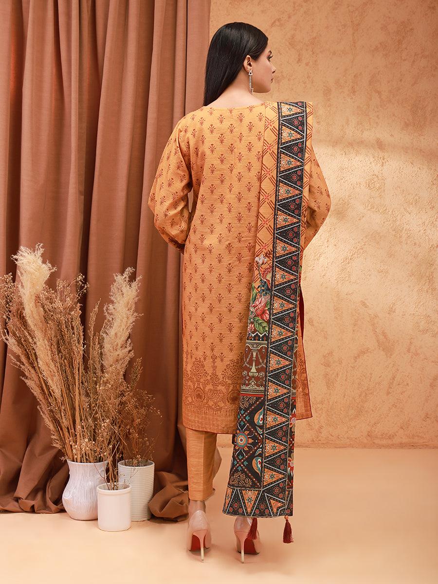 Unstitched 3Pc Embroidered Khaddar Suit - ACE 12154 (W21)
