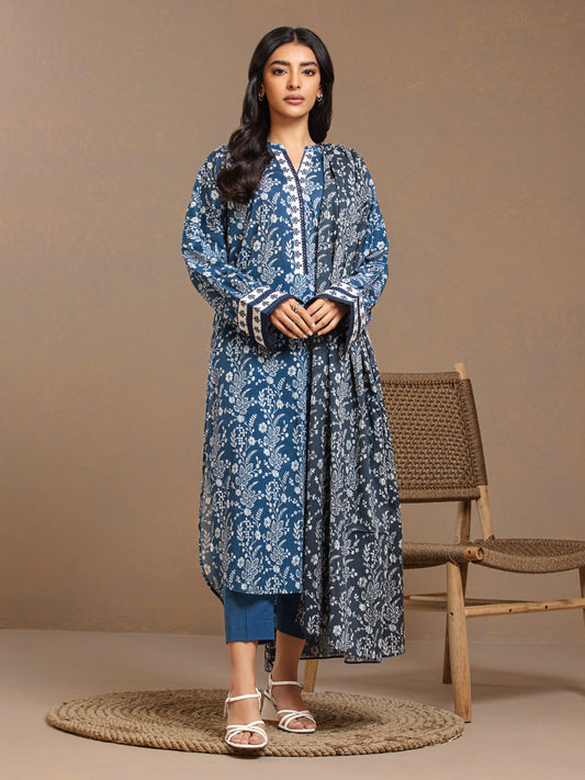 Unstitched 3Pc Printed Cambric Suit - A-WU3PMC23-24011