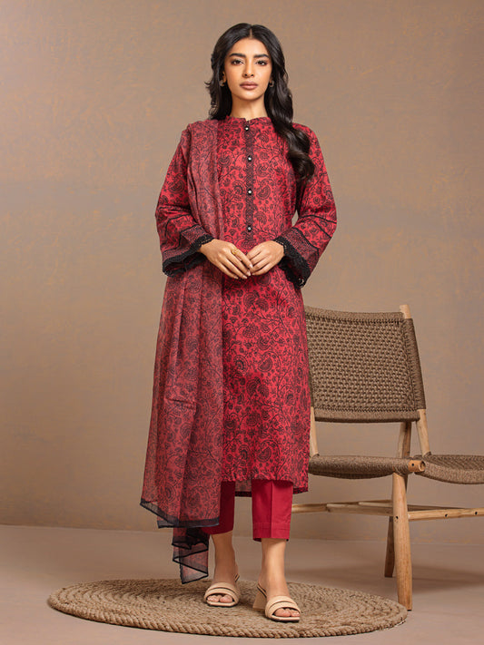 Unstitched 3Pc Printed Cambric Suit - A-WU3PMC23-24013