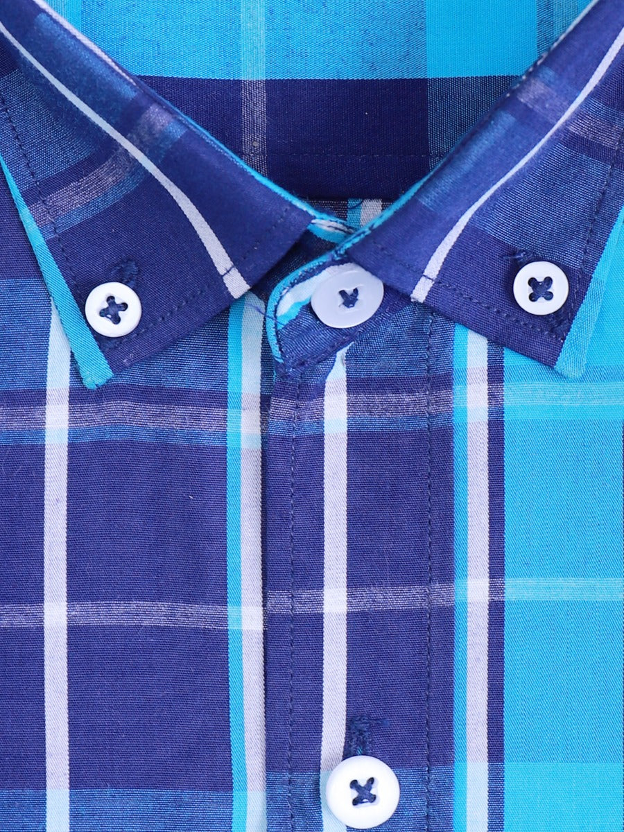 Men's Blue Full Sleeve Casual Shirt - AMCS21-014