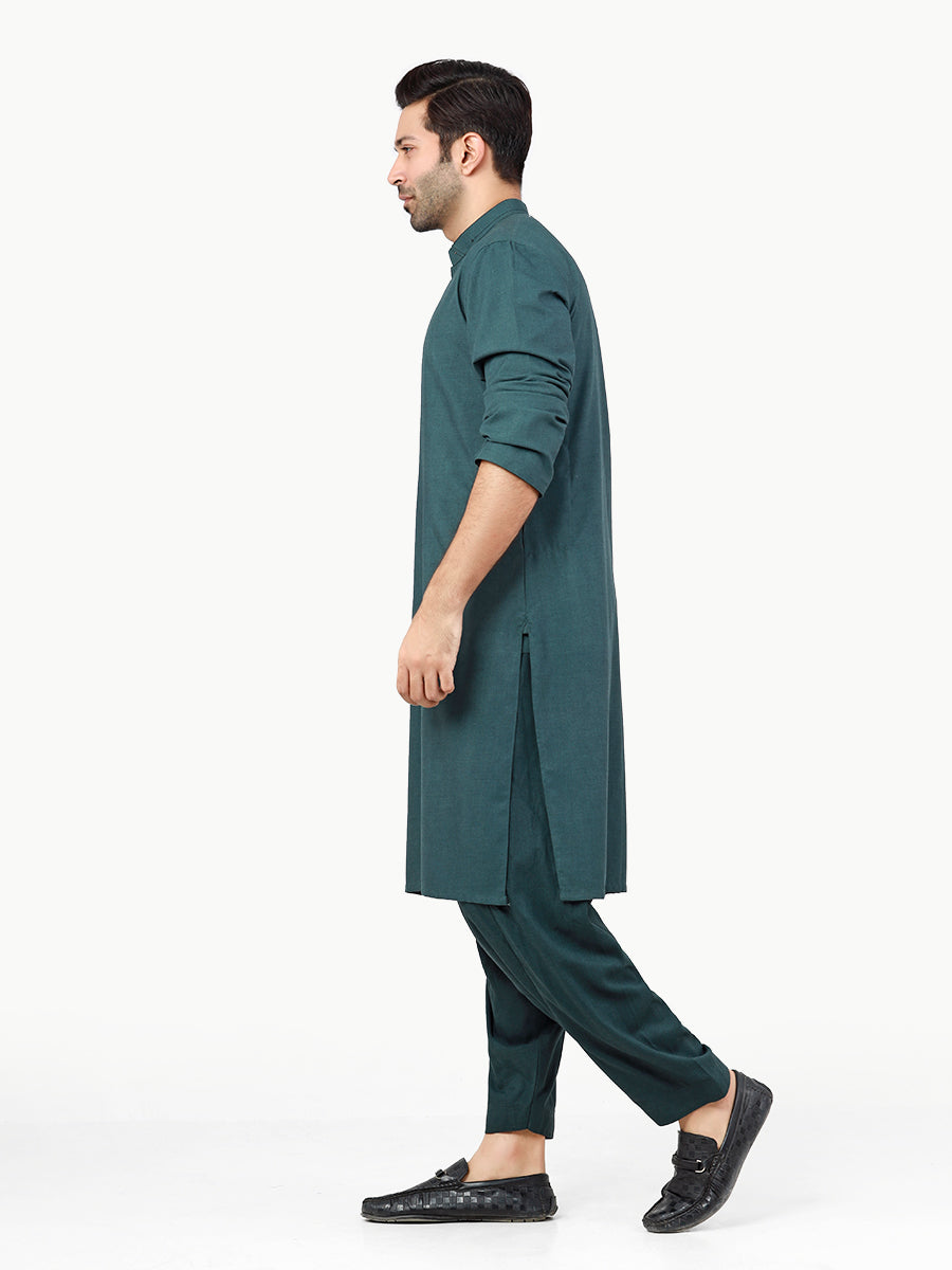 Men's Green Shalwar Kameez  -  AMTKSW22-116