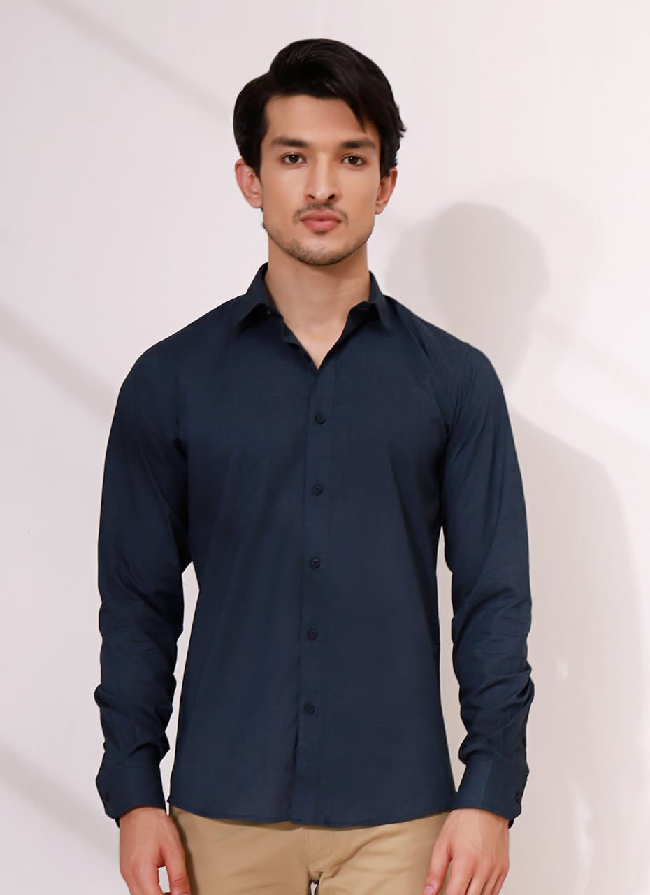 Men's Blue Full Sleeve Casual Shirt - ACE 70126 (S21)