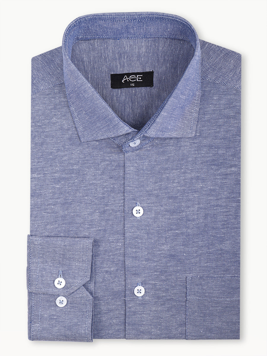 Men's Blue Full Sleeve Formal Shirt - ACE 15062 (S21)